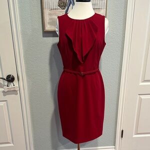 Jones New York Sz 12 VTG Scarlet Sleeveless Shift Dress